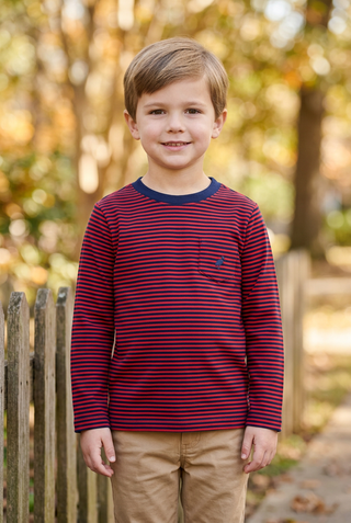 Long Sleeve Carter Crewneck - Richmond Red/Nantucket Navy Stripe/Nantucket Navy by The Beaufort Bonnet Company-Boys Long Sleeve Shirts-Simply Blessed Children's Boutique