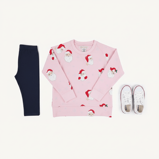 Cassidy Comfy Crewneck – Dear Santa / Palm Beach Pink by The Beaufort Bonnet Company-Girls Sweatshirt/Pullover-Simply Blessed Children's Boutique