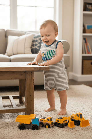 Cement Truck Romper-Infants-Simply Blessed Children's Boutique