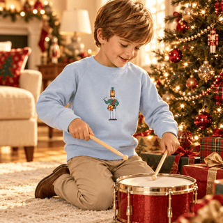 Cassidy Comfy Crewneck Boys French Terry - Buckhead Blue/Drummer Boy by The Beaufort Bonnet Company - Simply Blessed Children's Boutique