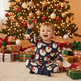 Mud Pie Boys Navy Santa Two-Piece Jogger Set-Boys Outfit Sets-Simply Blessed Children's Boutique