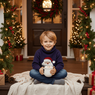 Mud Pie Boys Navy Santa Rollneck Sweater-Boys Sweatshirt/Pullover-Simply Blessed Children's Boutique