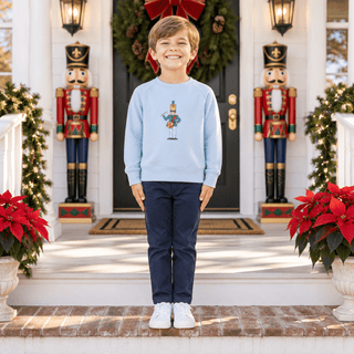 Cassidy Comfy Crewneck Boys French Terry - Buckhead Blue/Drummer Boy by The Beaufort Bonnet Company - Simply Blessed Children's Boutique