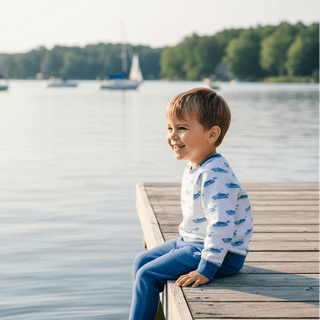 Cassidy Comfy Crewneck – Briland Time/Wood Boat Blue | The Beaufort Bonnet Company-Boys Sweatshirt/Pullover-Simply Blessed Children's Boutique