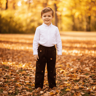 Critter Sheffield Pants - Corduroy - Chelsea Chocolate/Foxes by The Beaufort Bonnet Company - Simply Blessed Children's Boutique