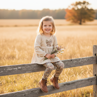 Banana Split Girls Camo Bow Tunic and Camoflauge Legging Set-Girls Outfit Sets-Simply Blessed Children's Boutique