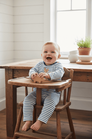 Mud Pie Baby Boy Farm Friends Striped One-Piece Outfit-Infants-Simply Blessed Children's Boutique