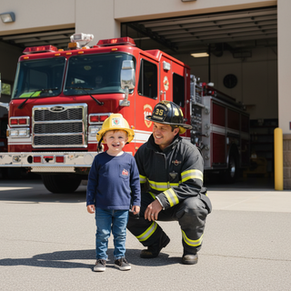 Itsy Bitsy Toddler Boys Navy Long Sleeve Firetruck Shirt-Boys Long Sleeve Shirts-Simply Blessed Children's Boutique