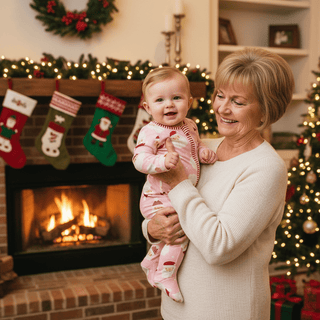 Mud Pie Pink Santa Glow Sleeper-inf-Simply Blessed Children's Boutique