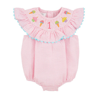 First Birthday Smocked Bubble