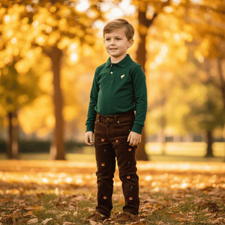 Long Sleeve Prim and Proper Polo (Pima) - Grier Green/Palmetto Pearl by The Beaufort Bonnet Company - Simply Blessed Children's Boutique