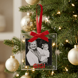 Mud Pie Gigi Acrylic Photo Frame Christmas Ornament-Christmas ornament-Simply Blessed Children's Boutique