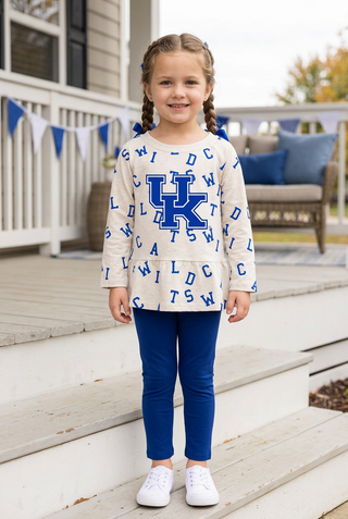 Wes and Willy Girls UK Wildcat Print Top and Legging Set-Girls Outfit Sets-Simply Blessed Children's Boutique