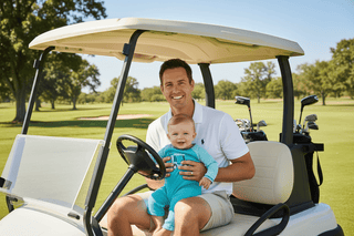 Mud Pie Blue Golf Cart Bodysuit-Misc.-Simply Blessed Children's Boutique