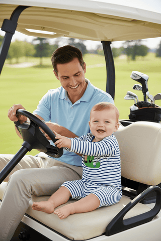 Striped Golf Bodysuit - Mud Pie-Infants-Simply Blessed Children's Boutique
