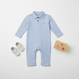 Trotter Street Gone Fishing Collared Romper-Boys One-Piece-Simply Blessed Children's Boutique