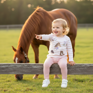 Angel Dear Pretty Equestrian Striped Long Sleeve Shirt-Girls Long Sleeve Shirts-Simply Blessed Children's Boutique