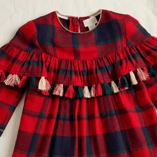 Mud Pie Tartan Plaid Tassel Dress-Misc.-Simply Blessed Children's Boutique