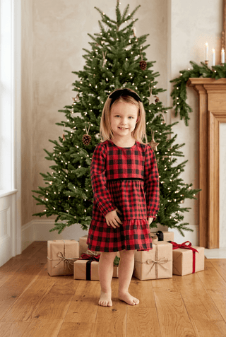 Buffalo Plaid Toddler Girls Dress- MudPie-Misc.-Simply Blessed Children's Boutique
