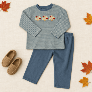 Three Sisters Boys Turkey Lurkey Long Sleeve Top and Pant Set-Boys Outfit Sets-Simply Blessed Children's Boutique