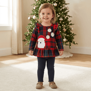 Plaid Santa Tunic & Legging Set-Misc.-Simply Blessed Children's Boutique