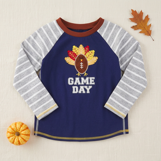 Mud Pie Game Day Boy Thanksgiving Tee-Misc.-Simply Blessed Children's Boutique