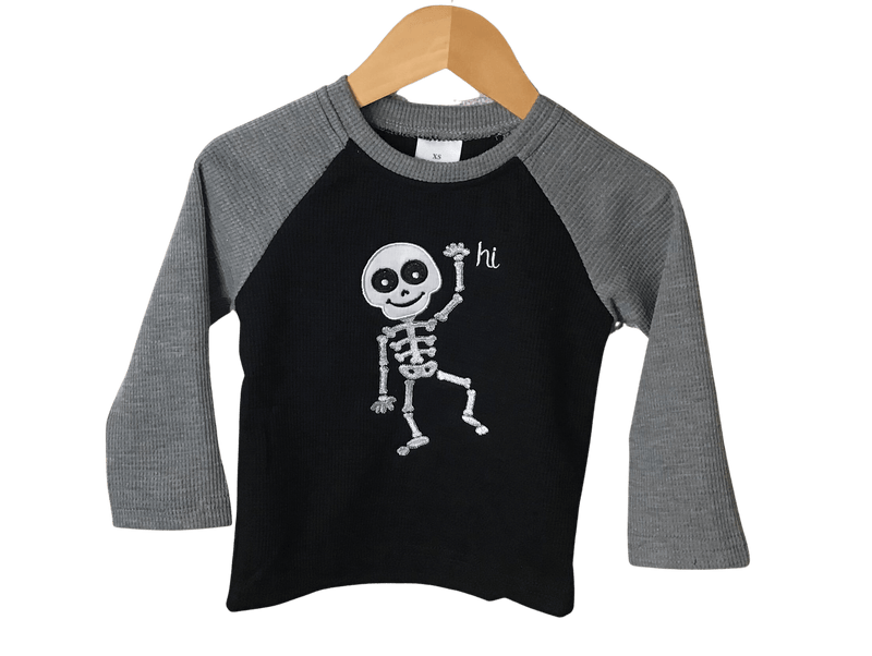 Boy's Black & Gray Skeleton Shirt