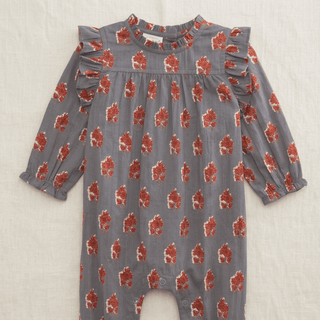 Mud Pie Floral Block Print Long-Sleeve Romper-Infants-Simply Blessed Children's Boutique