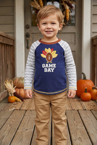 Mud Pie Game Day Boy Thanksgiving Tee-Misc.-Simply Blessed Children's Boutique