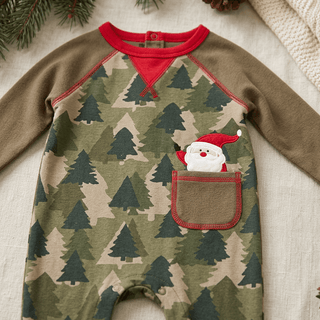 Mud Pie Santa Tree Camo Sleeper-Misc.-Simply Blessed Children's Boutique