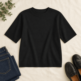 Jodifl Women's Black Half-Sleeve Sweater Top - Simply Blessed Children's Boutique