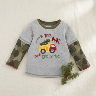 Mud Pie Boy's Tee -This Dude Loves Christmas-Misc.-Simply Blessed Children's Boutique