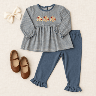 Three Sisters Girls Turkey Lurkey Top and Ruffle Pant Set-Girls Outfit Sets-Simply Blessed Children's Boutique