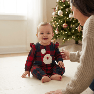 Plaid Santa Baby Bodysuit - Mud Pie-Misc.-Simply Blessed Children's Boutique