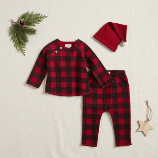 Buffalo Plaid Santa Outfit Set-Misc.-Simply Blessed Children's Boutique