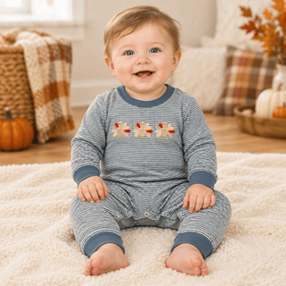 Three SIsters Baby Boy Turkey Lurkey Thanksgiving Romper-Infants-Simply Blessed Children's Boutique