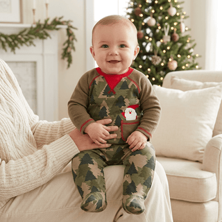 Mud Pie Santa Tree Camo Sleeper-Misc.-Simply Blessed Children's Boutique