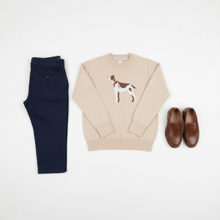 Isaac's Intarsia Sweater - Osprey Oatmeal/Dog from The Beaufort Bonnet Company-Misc.-Simply Blessed Children's Boutique