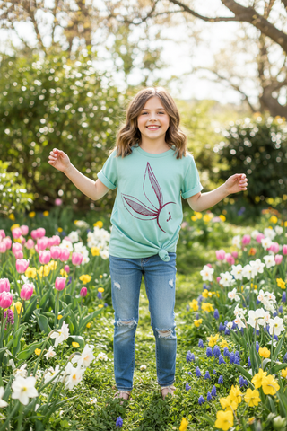 Youth Glitter Bunny Shirt - Mom & Me - Simply Blessed Children's Boutique