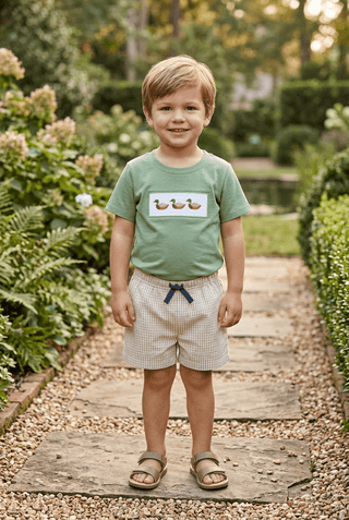 Mud Pie Smocked Mallard Duck Short Set-Misc.-Simply Blessed Children's Boutique