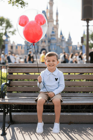 Itsy Bitsy Blue Striped Long Sleeve Mickey Mouse Polo - Simply Blessed Children's Boutique