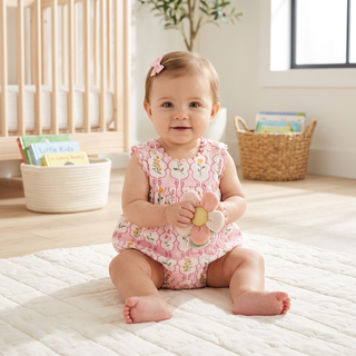 Mud Pie Baby Girl’s Pink Floral Bubble-Misc.-Simply Blessed Children's Boutique