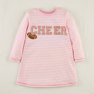 Football Cheer Pink T-shirt Dress - Mud Pie-Misc.-Simply Blessed Children's Boutique