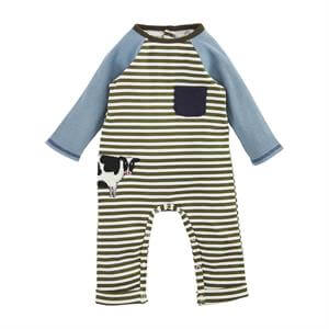 Mud Pie boy's Cow Striped One Piece