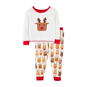 Mud Pie Crochet Reindeer Pajama Set