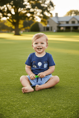 Mud Pie Navy Golf Applique Short Set-Misc.-Simply Blessed Children's Boutique