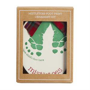 Mud Pie Mistletoes Foot Print Christmas Ornament