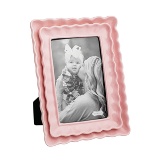Mud Pie Pink Ceramic Layered Scallop Picture Frames-Home/GIft-Simply Blessed Children's Boutique