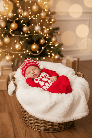 Mud Pie First Christmas Gown With Hat-Boys Sleepwear-Simply Blessed Children's Boutique