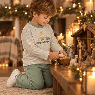 Three Sisters Boys Away in a Manger Christmas Pant Set - Simply Blessed Children's Boutique